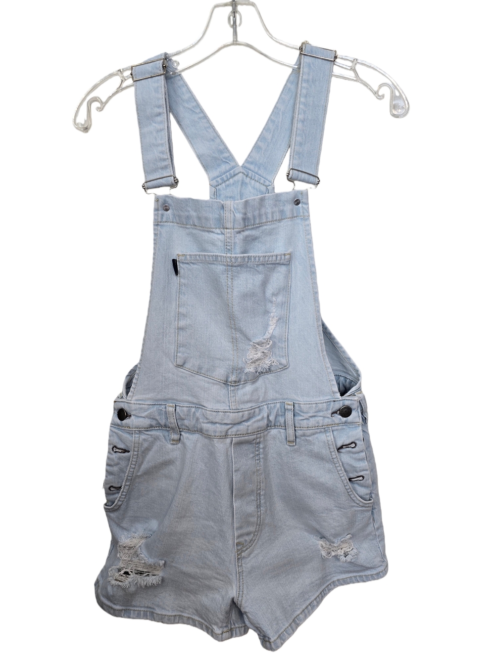 Superdry Light Blue Denim Short Overalls Romper